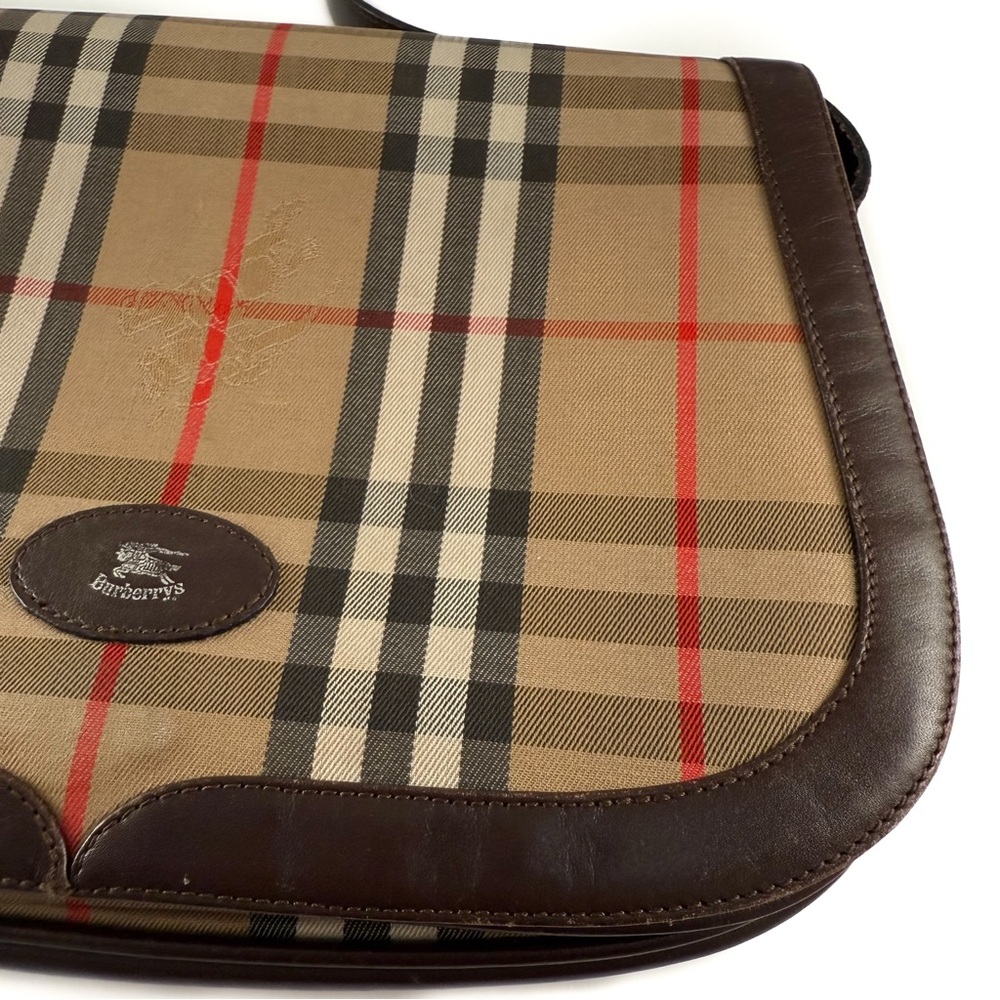 Burberry Vintage Haymarket Shoulder Saddle Bag - Picture 5 of 11